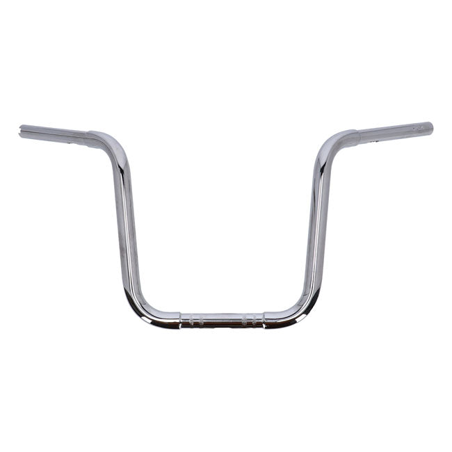 MCS 1-1/4" Buffalo Apehangers, 12" High, Chrome – 1982–2022 H-D with 1" I.D. Risers