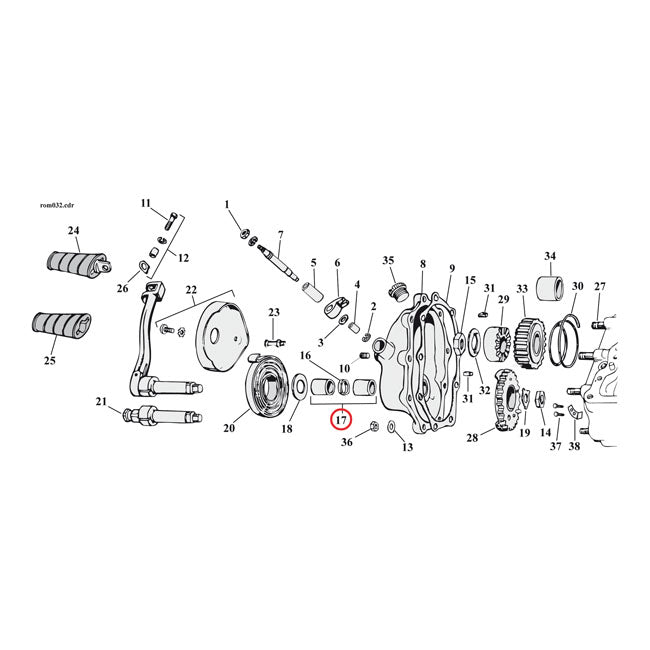 Jims Kickstart Shaft Bushing and O-Ring Kit. Std Size – L1937–1986 4-Speed Big Twin with…