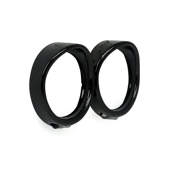 MCS Recessed Trim Rings with Visor. Turn Signals. Gloss Black – Front & Rear on: 2014–2022 FLHR…