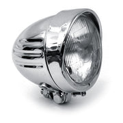 MCS Bullet 4-1/2" Duplo Headlamp. Ribbed. Visor. Chrome