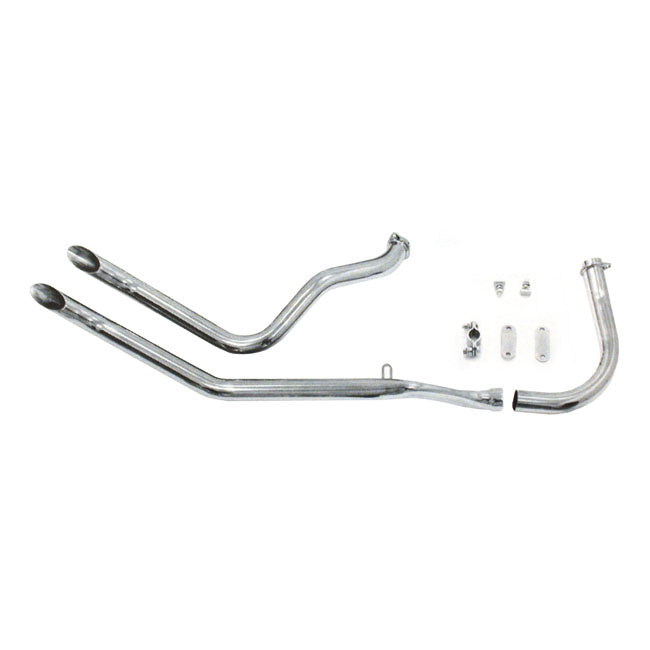 Paughco Upswept Head Pipes - Gooseneck. Over Transmission – 1966–1969 Early Shovel with Rigid Frame