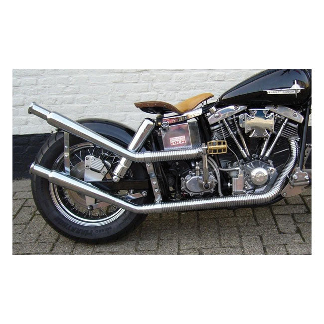 Paughco Upswept Head Pipes. S-Pipe - Around Oil Tank – 1970–1984 Shovel Rigid
