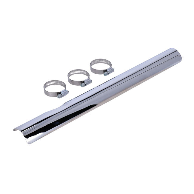 Paughco Heatshield Front-Low Notched. Chrome