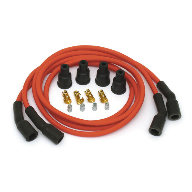 Dynatek 7 mm Spark Plug Wire Set. Red – Universal for Pre-1999 Style Coil