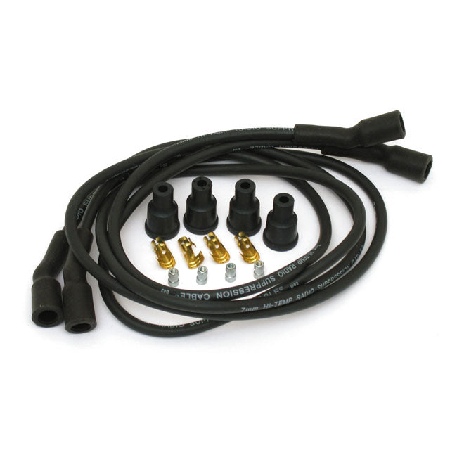 Dynatek Univ. 7 mm Spark Plug Wire Set. Black – Universal for Pre-1999 Style Coils