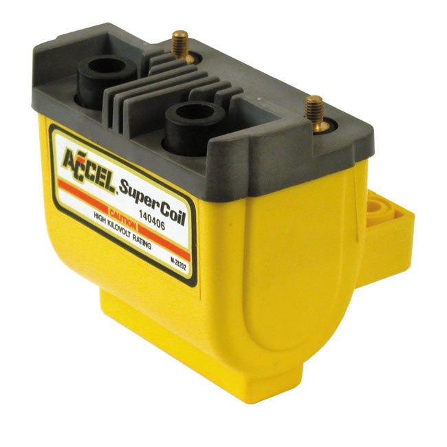Accel Hei Super Coil Yellow, 12v / 4.7 Ohm – 1965–1999 Big Twin with Points Ignition…