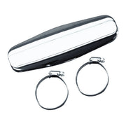 Paughco Oval Heatshield / Boot Guard. 9". Chrome – 1-3/4" Exhaust Pipes