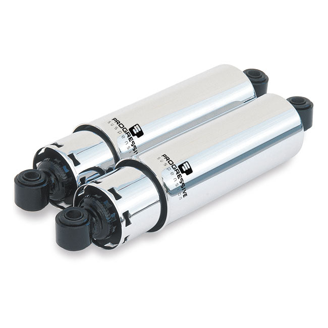 Progressive Suspension 412 Series Shock Set. 12". STD Duty. Chrome with Cover – 1973–1986 FL;FLH; 1973–1986 FX…
