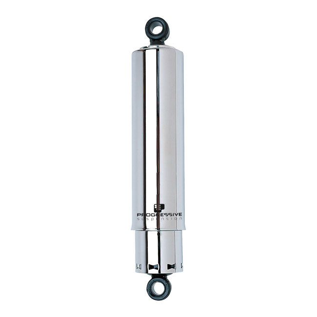 Progressive Suspension 412 Series Shock Set. 13.5". Std Duty. Chrome with Cover – 1958–1972 FL; FLH; 1971–1972 FX Models