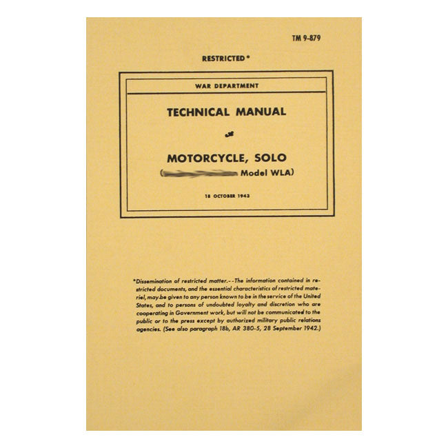 Samwel Service Manual, War Dep. WLA Solo