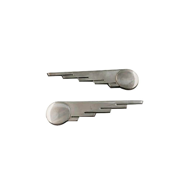 MCS Saddlebag Trim, Spped Ball Wings. Stainless