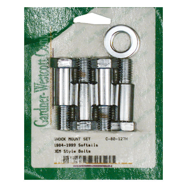 Gardner-Westcott Shock Mounting Kit, Chrome – 1984–1999 Softail