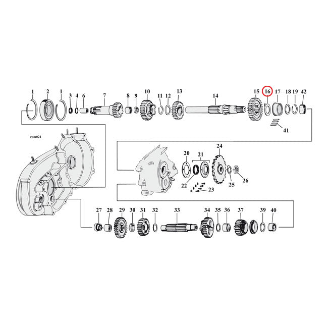 MCS Thrust Washer, Transmission Mainshaft, Right Side .080" – 1952–1956 K; KH; 57-E84 XL Sportster