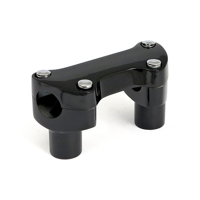 MCS 2" Rise Handlebar Riser Set + Top Clamp with Lip. Black – Most H-D; Triple Trees with 3.5" Centre…