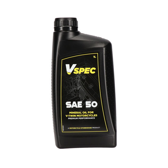 Vspec SAE 50 (Mineral) Motor Oil. 1 Liter Bottle – 1936–1984 Big Twin; 1957–1985 XL…