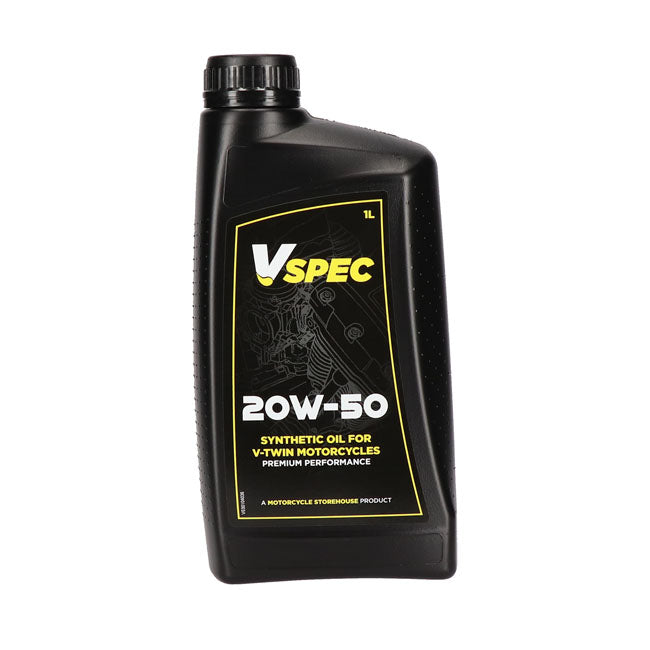 Vspec 20W50 Full Synthetic Motor Oil. 1 Liter Bottle – 1984–2026 Big Twin; 1986–2022 XL…