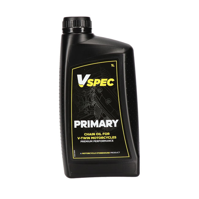 Vspec Primary Chain Case Oil. 1 Liter Bottle – 1965–2026 Big Twin (Excluding Pre-E1984…