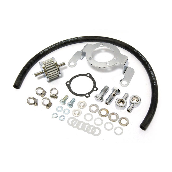 MCS Air Cleaner Adapter Bracket Kit. Chrome – 1993–1999 Evo Big Twin