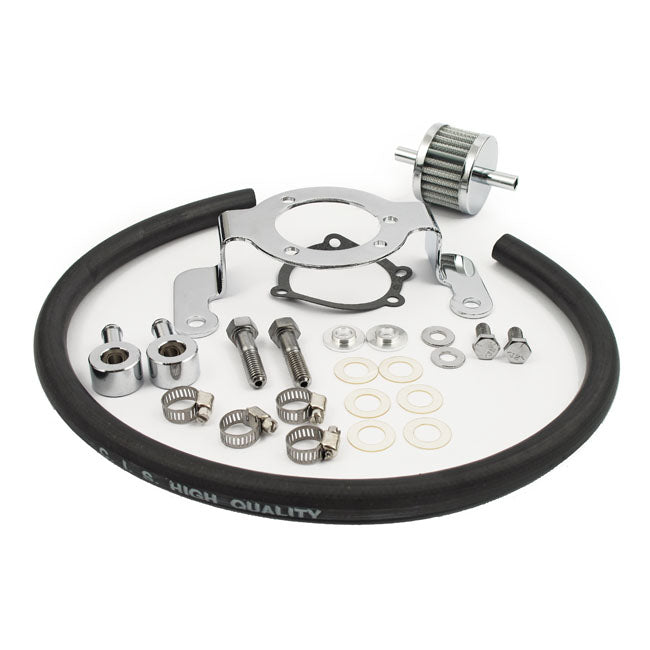 MCS Air Cleaner Adapter Bracket Kit. Chrome – 1999–2017 Twin Cam with CV or Delphi Inj