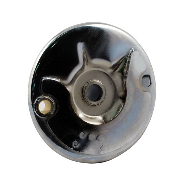 MCS Rear Mechanical Brake Backing Plate, Chrome – 1941–1957 Big Twin