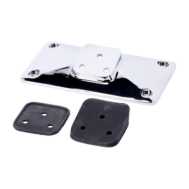 MCS License Plate Bracket, Pyramid. Chrome – Universal