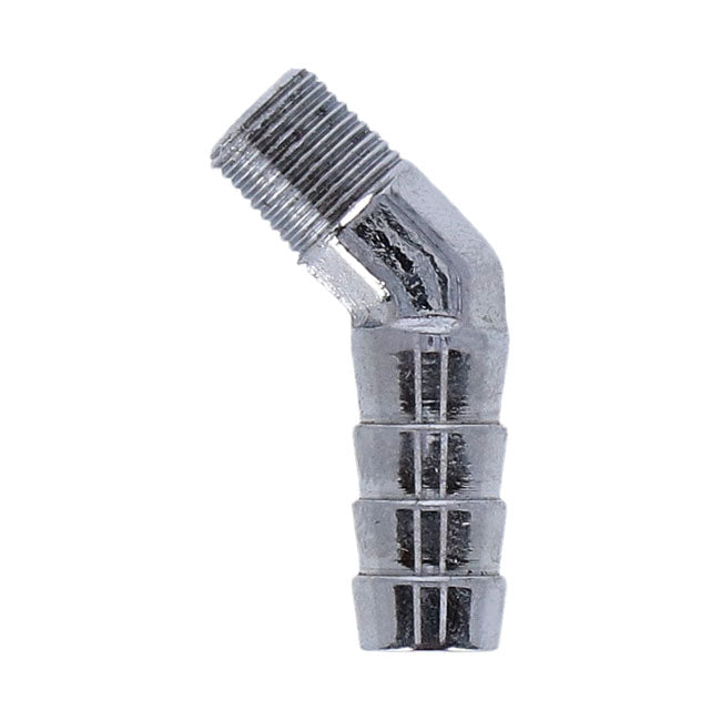 Gardner-Westcott Oil Line Fitting, 45 Degree. 1/8"-27 Npt to 3/8". Chrome