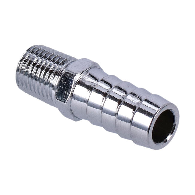 Gardner-Westcott Oil Line Fitting, Straight. 1/4" Npt to 1/2" Hose. Chrome