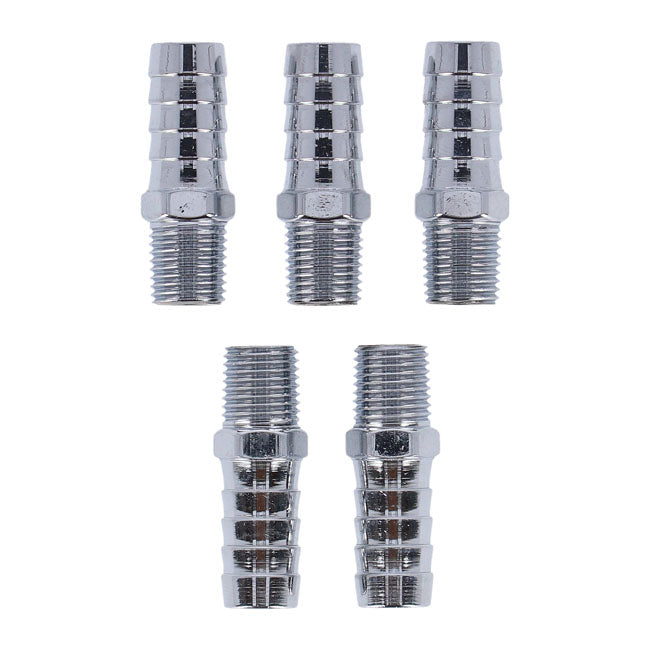 Gardner-Westcott Oil Line Fitting, Straight. 1/4" Npt to 1/2" Hose. Chrome