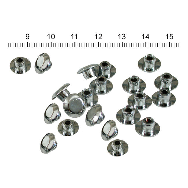 MCS Push-In Mushroom Allen Head Plugs 1/4". Chrome – 1/4" Threaded Allen Head Bolts