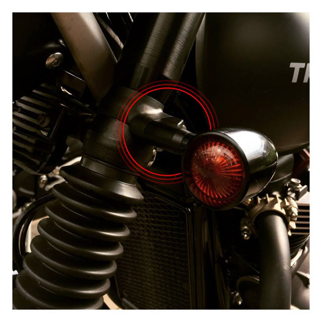Motone Turn Signal Brackets for LC Triumph, 8mm. Black – Triumph: Street Twin; T100; T120…