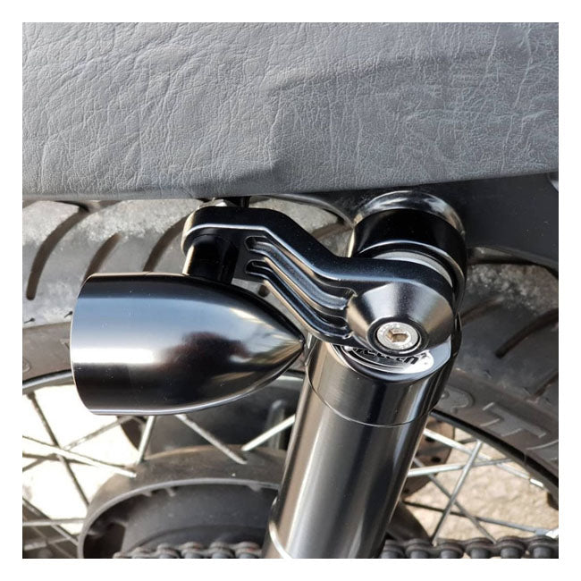 Motone Ribbed Triline Turn Signal Brackets. Black – Triumph: 2001–2020 Bonneville T100 / SE…