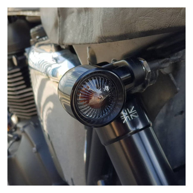Motone Ribbed Triline Turn Signal Brackets. Black – Triumph: 2001–2020 Bonneville T100 / SE…