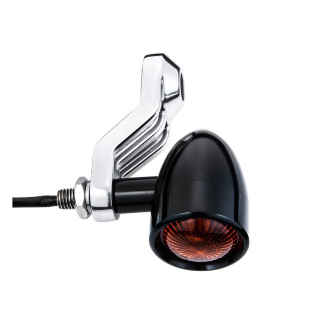 Motone Ribbed Triline Turn Signal Brackets. Polished – Triumph: 2001–2020 Bonneville T100 / SE…