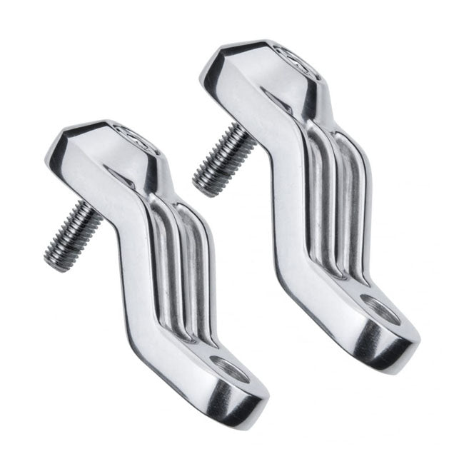 Motone Ribbed Triline Turn Signal Brackets. Polished – Triumph: 2001–2020 Bonneville T100 / SE…