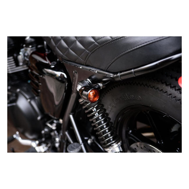 Motone Turn Signal Brackets, Top Shock Mount. Black – Triumph: 2001–2018 Bonneville T100 / SE…