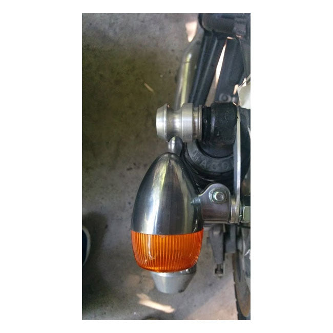 Motone Turn Signal Brackets, Top Shock Mount. Polished – Triumph: 2001–2018 Bonneville T100 / SE…