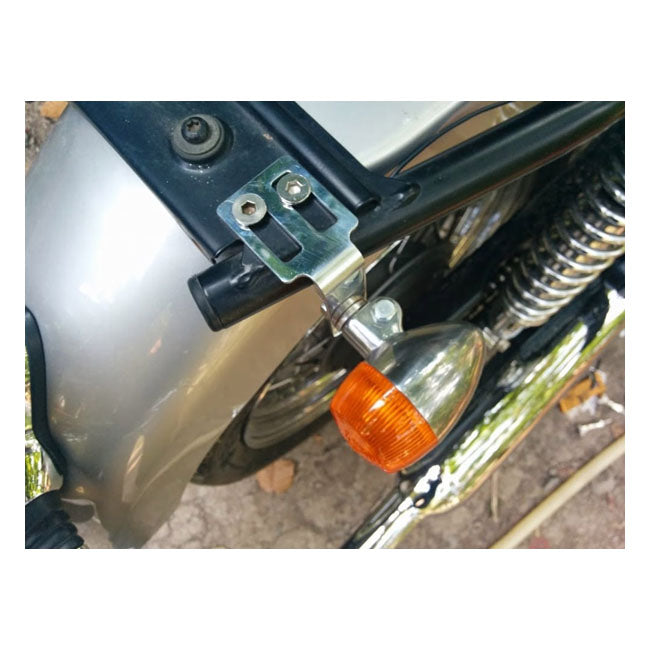 Motone Turn Signal Brackets, Under Seat Mount. Polished – Triumph: 2001–2015 Bonneville T100 / SE…