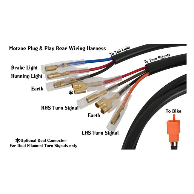 Motone Triumph Turn Signal Wiring Harness Adapter – Triumph: 2001–2015 Bonneville T100 / SE…