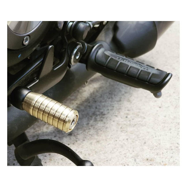 Motone Shifter End Peg Ribbed. Brass