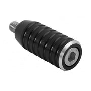 Motone Shifter End Peg Ribbed. Black Anodized
