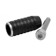 Motone Shifter End Peg Ribbed. Black Anodized