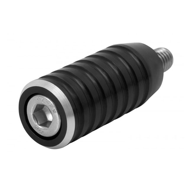 Motone Shifter End Peg Ribbed. Black Anodized