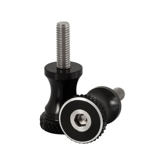 Motone Short Quick Release Seat Bolts. 28mm, Black – Triumph: 2001–2015 Bonneville T100 / SE…