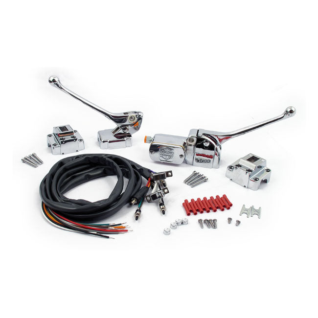 MCS Chrome Handlebar Control Kit – 1972–1981 Big Twin; XL Sportster