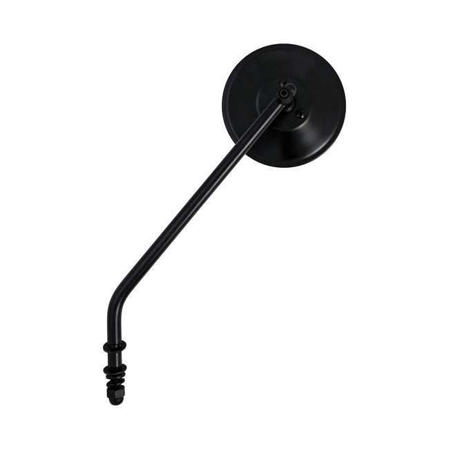 MCS Steel 4" Round Mirror. Black, Long Stem – 65-UP H-D