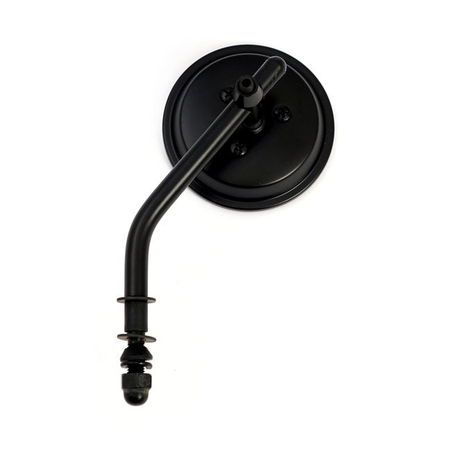 MCS Steel 3" Round Mirror. Black, Short Stem – 65-Up H-D