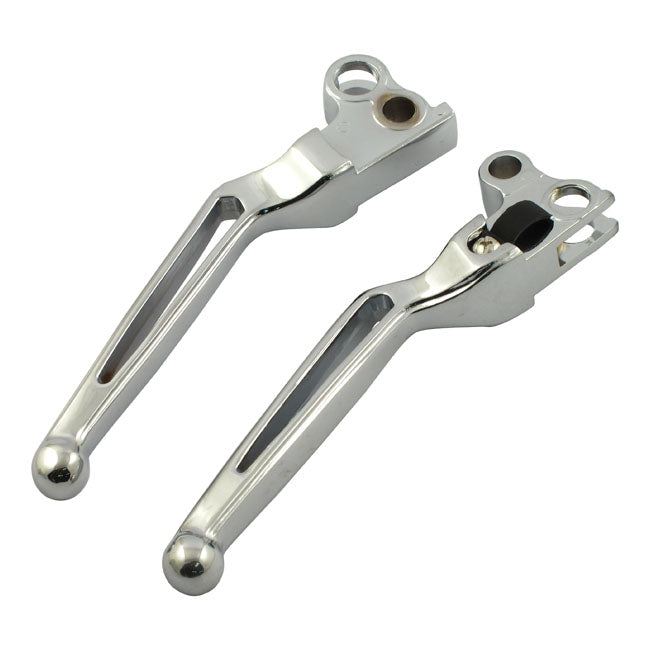 MCS Handlebar Lever Set, Slotted – 1982–1995 Big Twin; XL Sportster