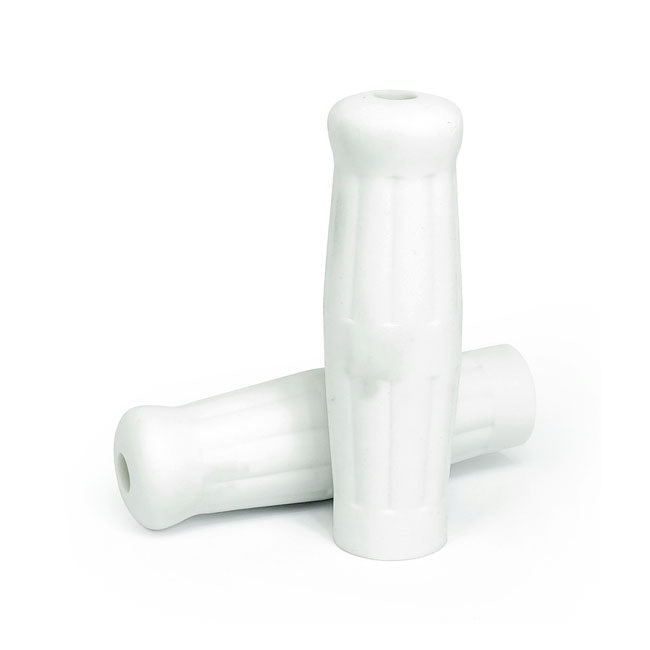 MCS Vintage Style 1" Grips White – 1974–2025 H-D with 1" Diameter Grip Area