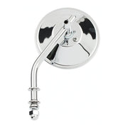 MCS Steel 4" Round Mirror. Chrome, Short Stem – 65-UP H-D