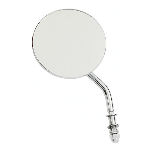 MCS Steel 4" Round Mirror. Chrome, Short Stem – 65-UP H-D